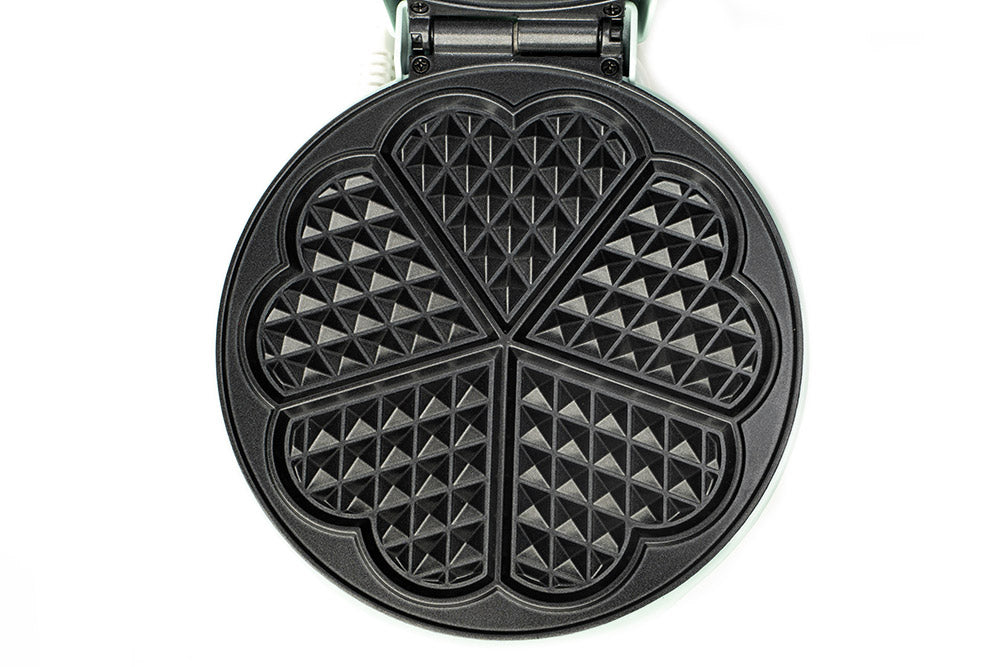 Primalite Multi Mini-HEART Waffle Maker Machine- 700 Watts | 5 Heart Waffles at once- Forst White
