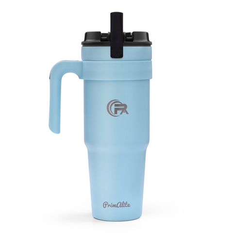 Primalite 1200ML Stainless Steel Insulated Tumbler with Handle | 2-in-1 Straw & Flip Lid 40oz- Morning Sky Blue