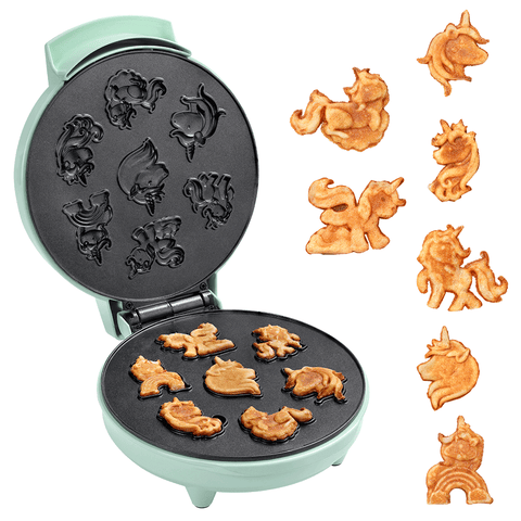Primalite Unicorn Rainbow Waffle Maker Machine for Kids- 700 Watts - Make 7-Mini Fun & Magical 3D Unicorn Shaped Waffles or Pancakes