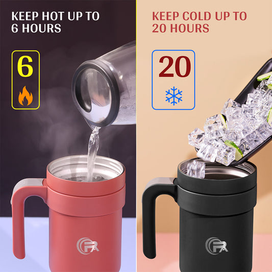 Primalite 1200ML Stainless Steel Insulated Tumbler with Handle | 2-in-1 Straw & Flip Lid 40oz- Morning Sky Blue