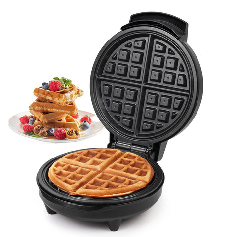 Primalite Classic 8” Belgian Waffle Maker Machine- 700 Watts- Matte Black