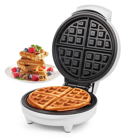 Primalite Classic 8” Belgian Waffle Maker Machine- 700 Watts- Frost White