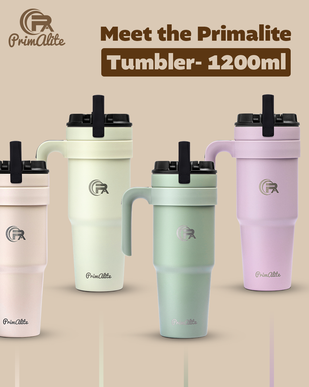 Replacement Lid- Primalite 1200ML Insulated Tumbler | 2-in-1 Straw & Flip Lid (Without Straw)